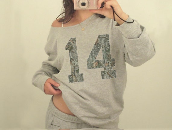Camo 14 off the Shoulder Trendy Sweatshirt Y2K Hoodie Aesthetic Crewneck Retro Oversized Sweatshirt AHS Style Women s Clothing Cool Girl Etsy