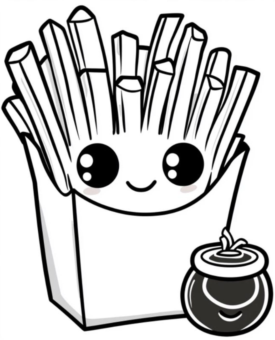 50 Cute Kawaii Food Coloring Pages,50 Kawaii Coloring Pages for Kids