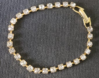 Vintage Gold and Crystal Tennis bracelet
