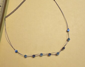Beautiful Vintage Claires fine Cats eye and Rhinestone choker