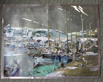 Vernon Ward "Evening At Looe" Foil Print