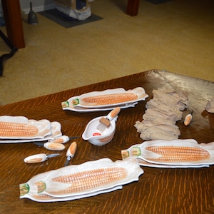 Vintage 26 pc Set Corn on the Cob Dishes 1950&#39;s 1960&#39;s
