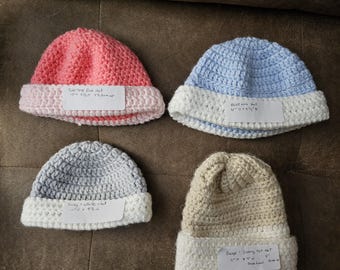 Crochet Baby hats Newborn to 1 yr