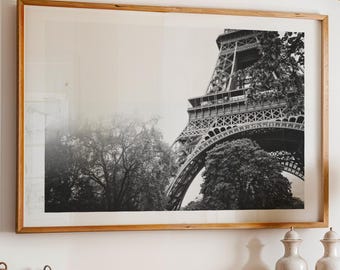 Paris Schwarzweiß Wand Kunst, Eiffelturm Druck, Paris Reise Poster (Digitaler Download)