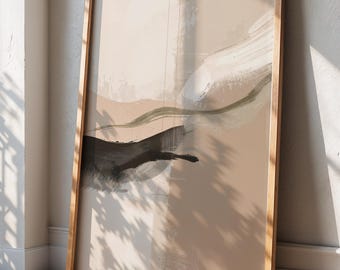 Neutraler abstrakter Druck, moderne beige Wandkunst, zeitgenössische Erdtöne druckbare Wandkunst (digitaler Download)