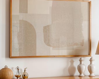 Abstrakte moderne Wandkunst, neutraler abstrakter Druck, Beige abstrakte Wandkunst, minimale abstrakte Kunst (Digitaler Download)