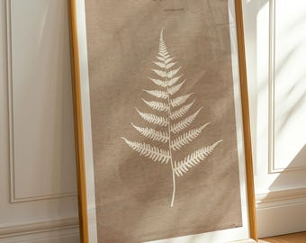 Neutrale botanische Wandkunst, minimalistische beige Wandkunst, Bio-Dekor (Digitaler Download)