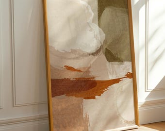 Neutrale abstrakte Wandkunst, erdige moderne Wanddekoration, minimale abstrakte Malerei (digitaler Download)