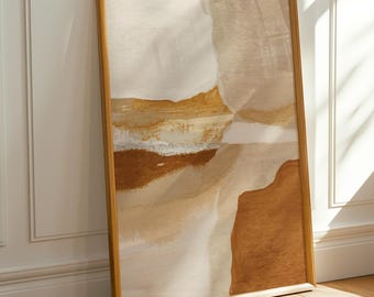Neutrale abstrakte Wandkunst, Erdtöne moderner Druck, bemalter abstrakter Druck (digitaler Download)