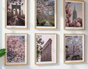 6er Set New York Wall Art, NYC Spring Gallery Wall, NYC Airbnb Dekor (digitaler Download)
