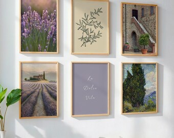 Italy Set of 6: Tuscany Landscape Prints, Italy Travel Poster, Mediterranean Wall Art, Italian Countryside Wall Decor (Digital Download)