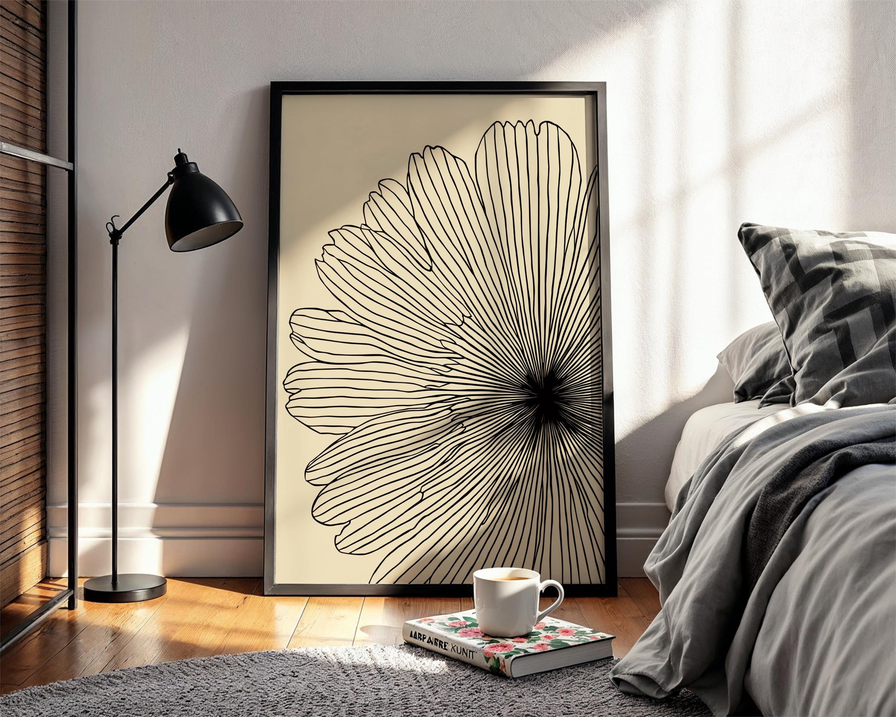 Minimalist Floral Line Art Print | Modern Botanical Home Decor ...