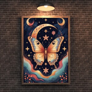 Spirit Butterfly Wall Art | Boho Wall Art | Butterfly Printable | Celestial Wall art | Spirit Animal Wall Art | Mystical Wall Art