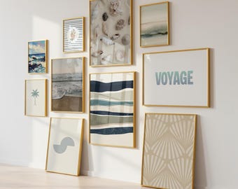 15er Set Küstenwandkunst, Strandgalerie-Wandset, neutrale Küstendrucke, Strandwohnzimmerdekor, Strandhausdekor | Digitaler Download
