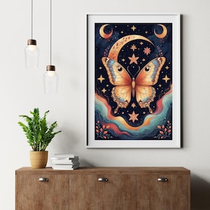Spirit Butterfly Wall Art | Boho Wall Art | Butterfly Printable | Celestial Wall art | Spirit Animal Wall Art | Mystical Wall Art