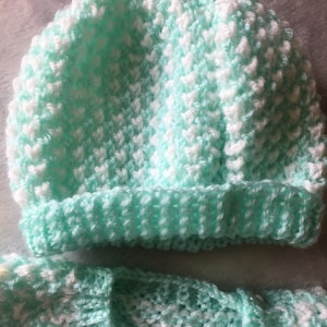Hand knitted jumper and hat
