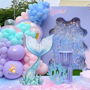 Mermaid Tail  standee cutout underwater ocean sea creatures baby shower party with cutline little mermaid cutout standee big decor