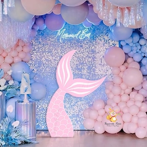 Zeemeermin staart standee uitsparing onderwater oceaan zeedieren babyshower party met snijlijn kleine zeemeermin uitsparing standee groot decor