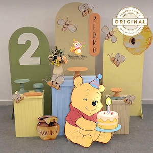 Winnie de Pooh uitsparing standee origineel babyshower groot decor met snijlijn feestachtergrond Staande konijn pooh karakter