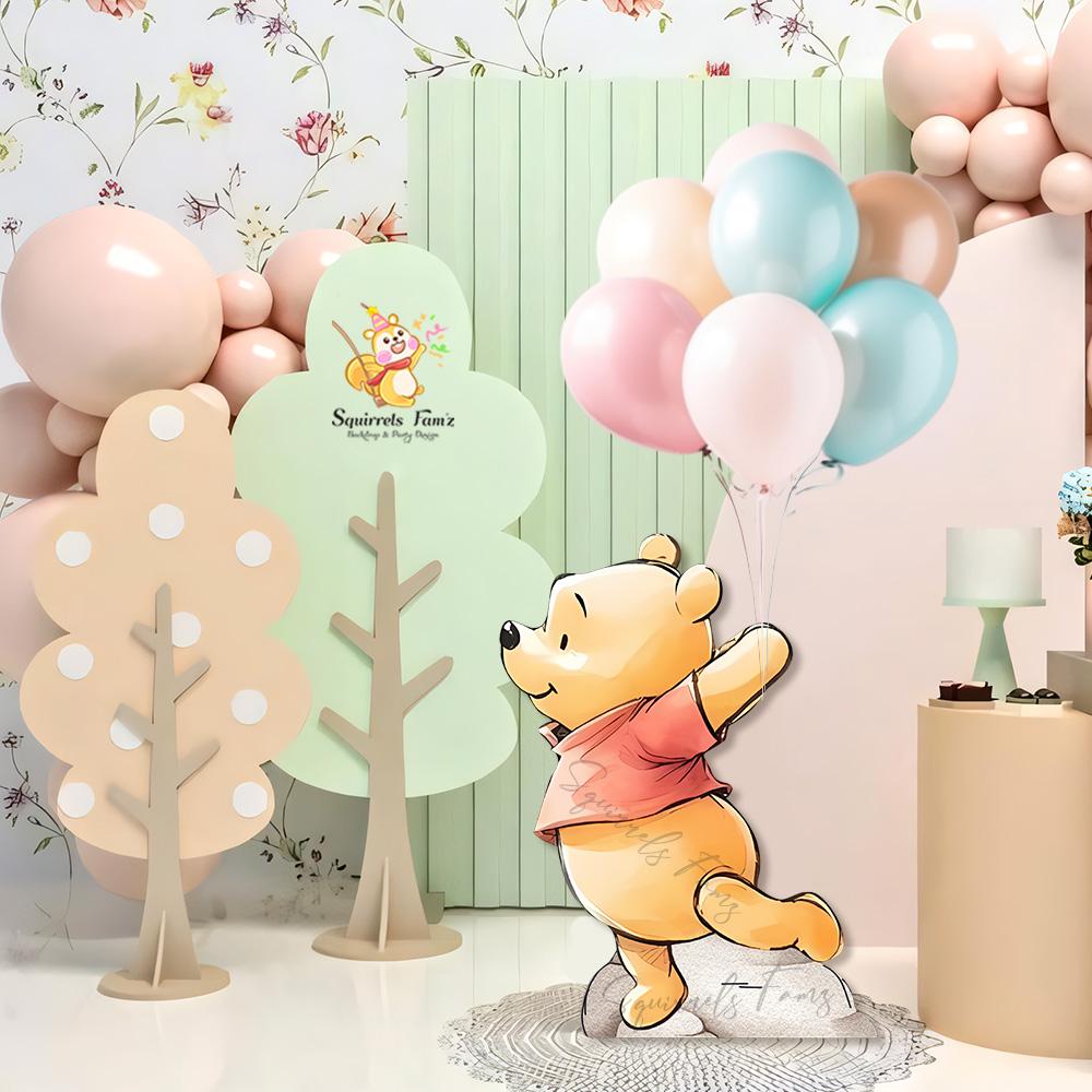 Winnie Puuh Ballon Ausschnitt Aufsteller Babyparty großes Dekor mit Cutline Party Hintergrund stehend Charakter Geschlecht offenbaren Party er oder sie