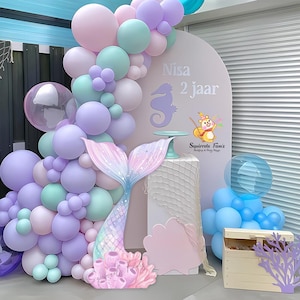 Mermaid Tail  standee cutout underwater ocean sea creatures baby shower party with cutline little mermaid cutout standee big decor