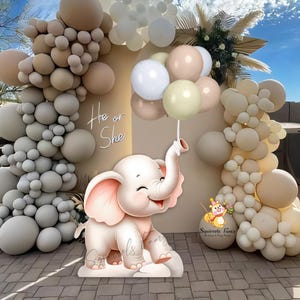 Safari olifant knipsel staand dier schattig babyshower groot decor olifant staand personage met snijlijn feest achtergrond gender reveal