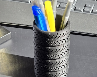 Tire Pen Holder: Car Enthusiast Desk Organizer Gift