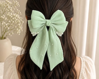 Double Layer Pearls Bow