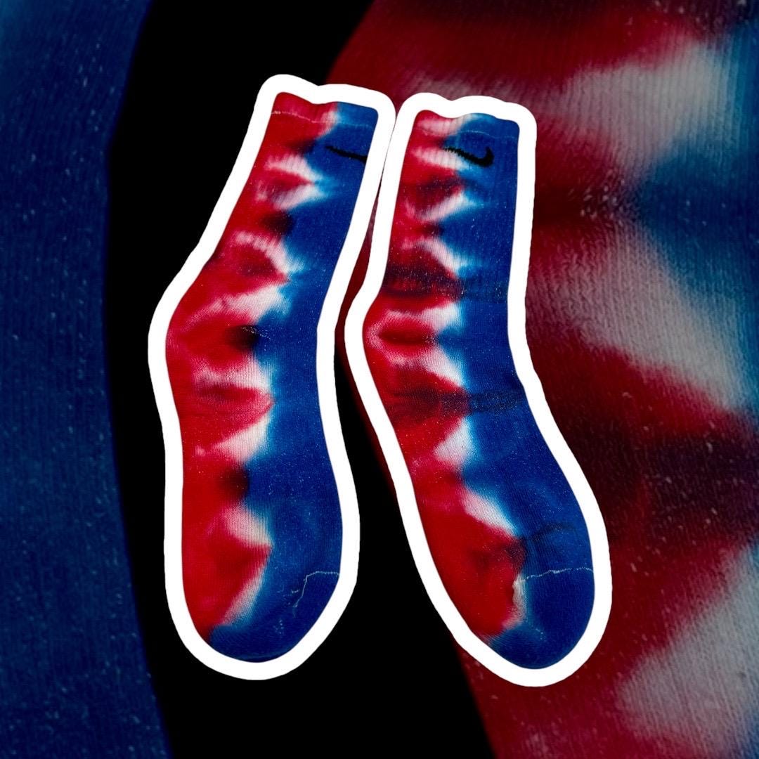 red and blue nike socks