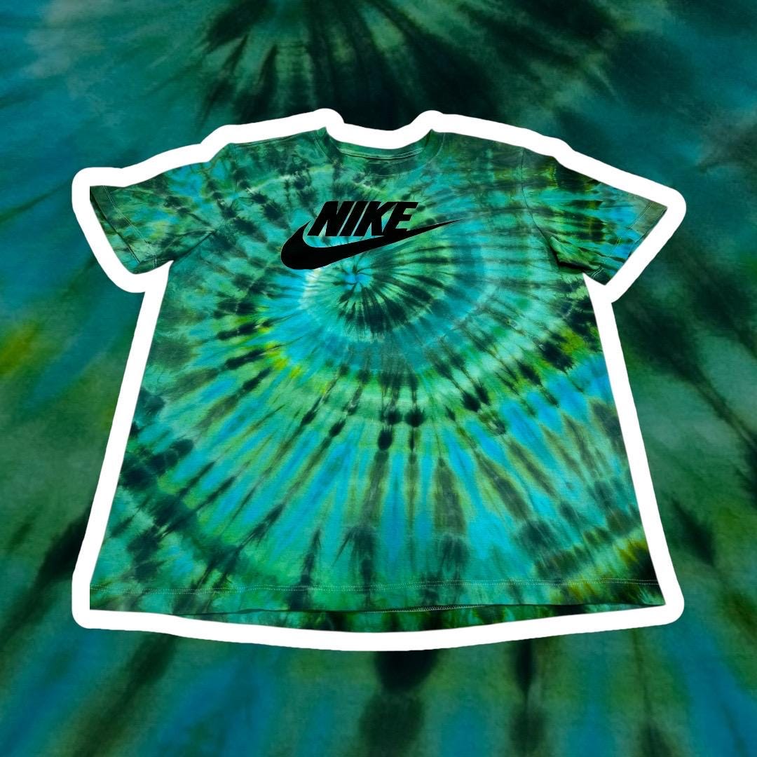 nike tie dye shirt blue