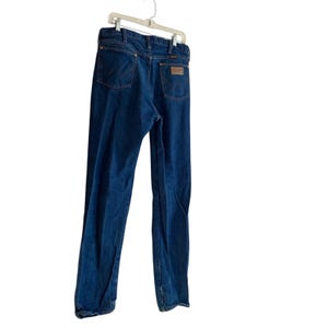 Vintage 90s Wrangler Straight Leg Jeans – Dark Blue – USA Made – 35x34 image 15