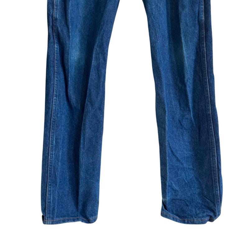 Vintage 90s Wrangler Straight Leg Jeans – Dark Blue – USA Made – 35x34 image 8