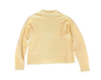 Vintage 60s Montgomery Ward Butter Yellow Sweater – Acrylic, Made in Taiwan, Medium