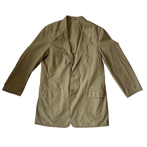 Vintage 90s L.L. Bean Olive Cotton Sport Coat Blazer Outdoorsy Medium