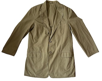 Vintage 90s L.L. Bean Olive Cotton Sport Coat Blazer Outdoorsy Medium