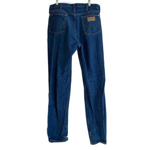 Vintage 90s Wrangler Straight Leg Jeans – Dark Blue – USA Made – 35x34 image 2