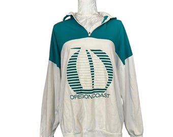 Vintage 80-tals Grön Grå Kvarts Dragkedja – Storlek Stor