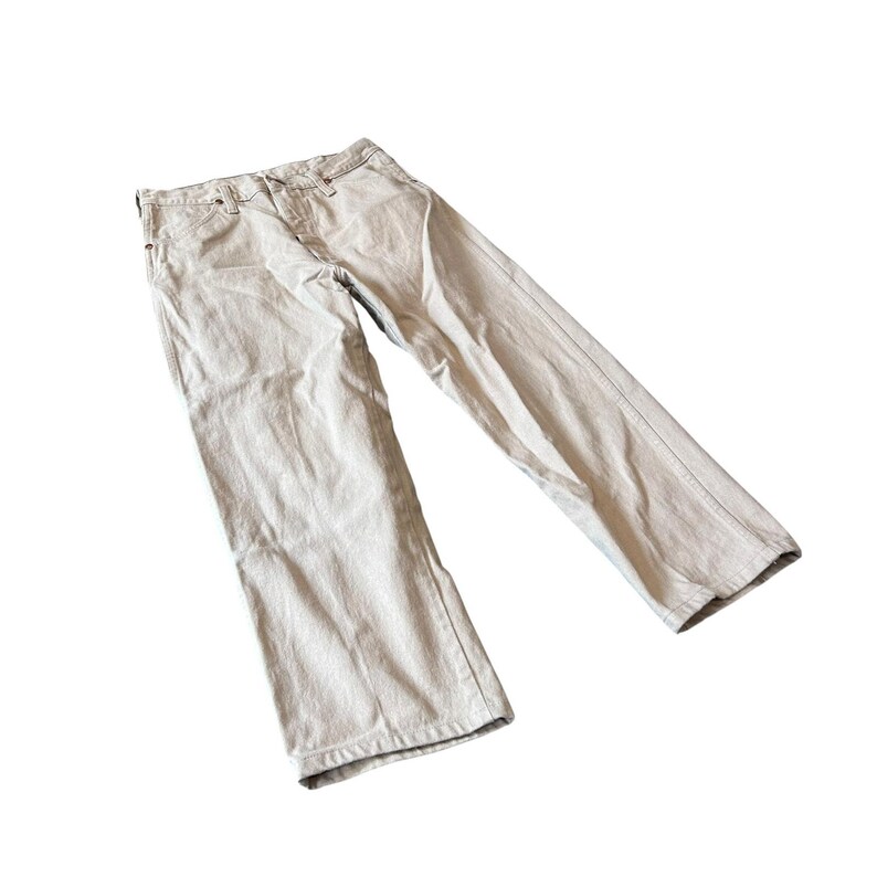 1980s Vintage Wranglers Tan Straight Leg Jeans 100% Cotton Made in USA 32x25 image 12