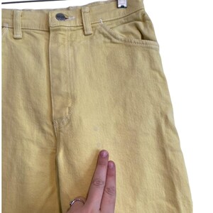 Vinteage 90s Wrangler High Waist Yellow Cotton Denim Straight Leg Jeans 25x28 image 8