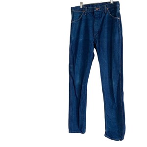Vintage 90s Wrangler Straight Leg Jeans – Dark Blue – USA Made – 35x34 image 16