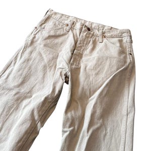 1980s Vintage Wranglers Tan Straight Leg Jeans 100% Cotton Made in USA 32x25 image 6