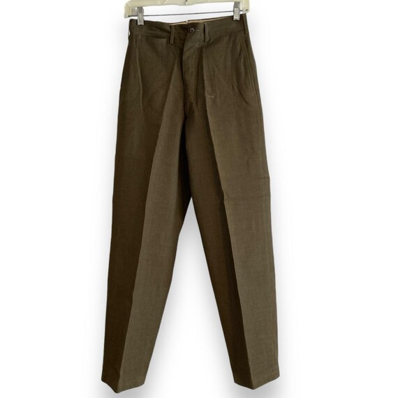 CarnivalOfTheManiac Vintage 40s 50s Military Pants Army Olive Drab Green Wool Trousers Wool Hunting Camping Men Menswear 36 Waist 36x31