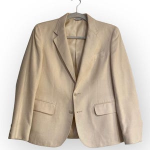 Blazer vintage JG Anchor crème pour femme 100 % soie à manches 3/4, taille 10 Academia