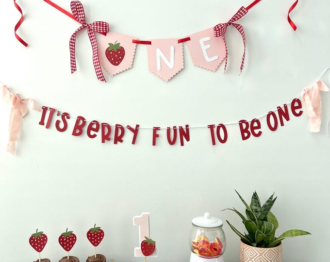 It’s Berry Fun to Be One Birthday Banner - Etsy