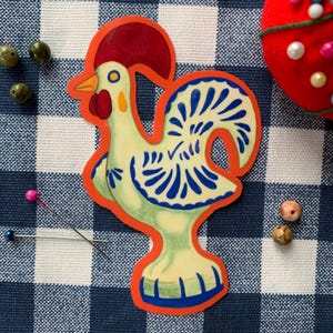 Statue de coq portugais Galo de Barcelos autocollant artisanal
