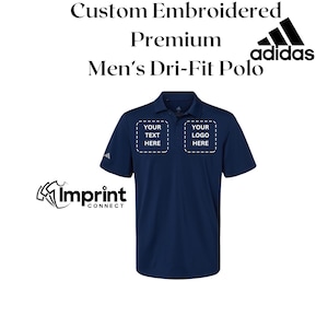 Custom Dri Fit Polo Shirt Personalized Men&#39;s Embroidered Moisture-Wicking Polo | No Setup Fee | Fast Shipping |  Add Your Logo or Text