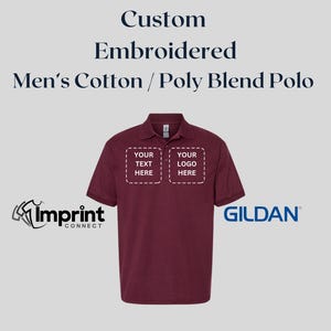 Polo Shirt Custom Embroidered Men&#39;s Moisture-Wicking Cotton Blend Personalized Business Logo Company Uniform Workwear Gift for Him Custom