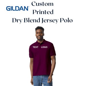 Polo Shirt Custom Printed Men&#39;s Moisture-Wicking Cotton Blend Personalized Business Logo Company Uniform Workwear Gift for Him Custom Polo