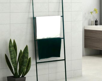 Minimalist Metal Ladder Towel Rack, Modern Bathroom Storage Stand