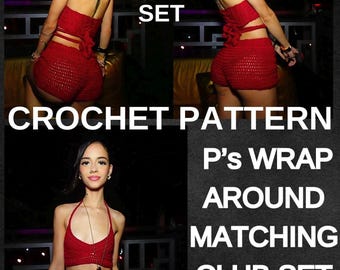 Crochet 2 piece matching set PATTERN ONLY. Crochet set, crochet matching set, crochet 2 piece set, crochet shorts and top pattern only.